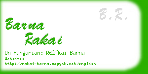 barna rakai business card